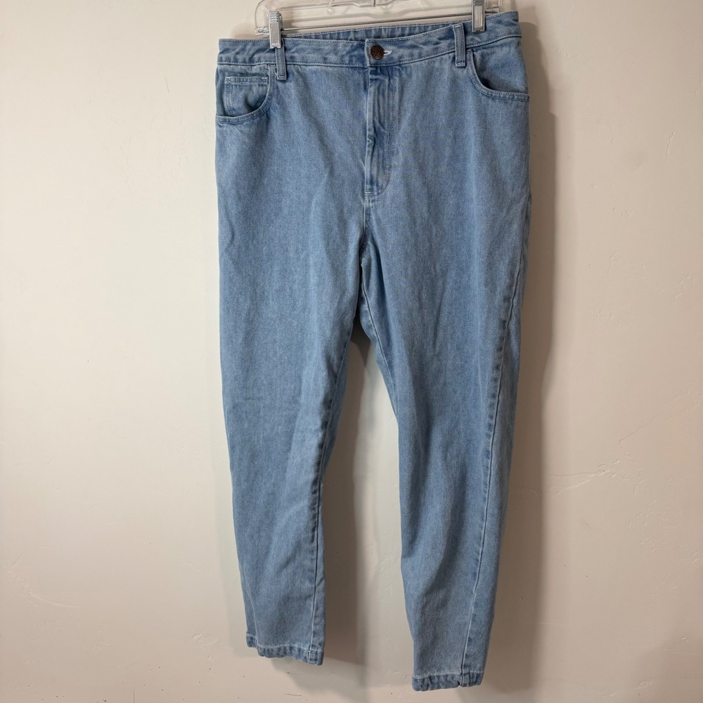 Lucy & Yak Womens Mom Jeans W34/R Light Blue Organic Cotton Tapered